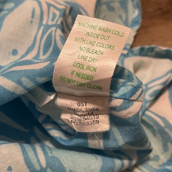 Lilly Pulitzer Captiva Tunic Top SZ Small Blue What A Racquet Button Up Blouse - Picture 8 of 11